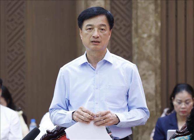 Đồng chí Nguyễn Duy Ngọc, Uỷ viên Bộ Chính trị, Bí thư Trung ương Đảng, Trưởng Ban Tổ chức Trung ương phát biểu. Ảnh: Thống Nhất – TTXVN