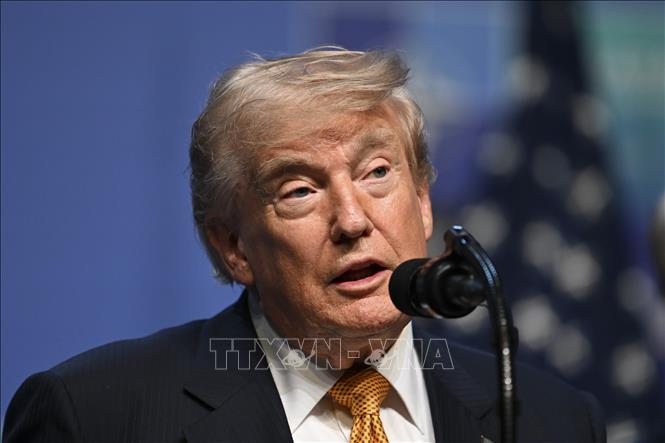 Tổng thống Mỹ Donald Trump phát biểu trong cuộc họp báo tại Ankara, Thổ Nhĩ Kỳ ngày 8/7/2026. Ảnh: AA/TTXVN phát