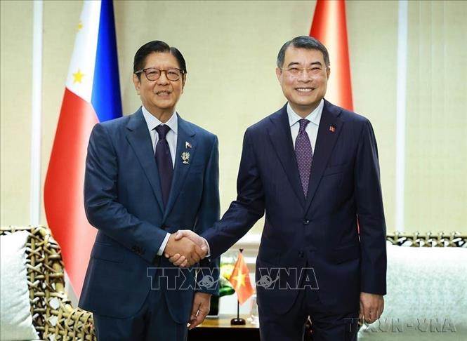 Thủ tướng Lê Minh Hưng gặp Tổng thống Philippines Ferdinand Romualdez Marcos Jr, Chủ tịch ASEAN năm 2026 (Cebu, 7/5/2026). Ảnh: Dương Giang – TTXVN