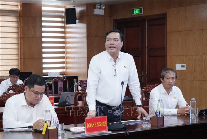 Thông qua diễn đàn, đại diện các doanh nghiệp đã chia sẻ các giải pháp tăng cường liên kết sản xuất, tiêu thụ lúa gạo đối với tỉnh Cà Mau. Ảnh: Huỳnh Anh - TTXVN