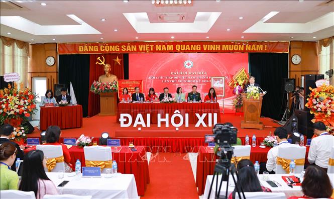 Đại hội đại biểu Hội Chữ thập đỏ Việt Nam thành phố Hà Nội lần thứ XII, nhiệm kỳ 2026 - 2031. Ảnh: Thanh Tùng - TTXVN 