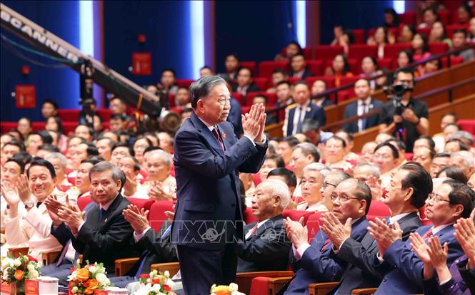 Party General Secretary and State President To Lam attends the ceremony. VNA Photo