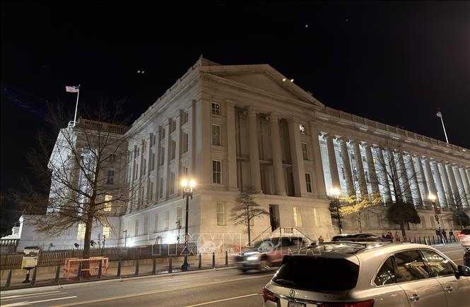 Trụ sở Bộ Tài chính Mỹ tại thủ đô Washington D.C. Ảnh: Ngọc Quang – PV TTXVN tại Mỹ