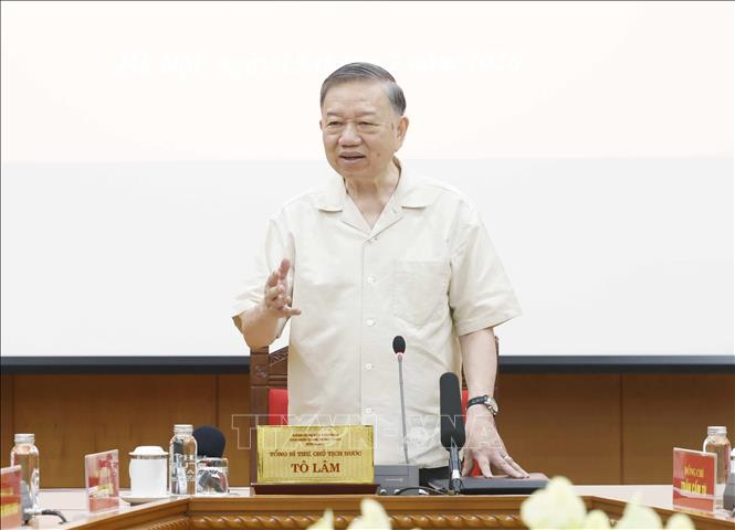 Tổng Bí thư, Chủ tịch nước Tô Lâm phát biểu chỉ đạo. Ảnh: Thống Nhất – TTXVN