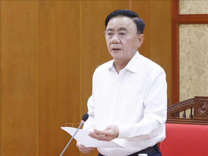 Đồng chí Trần Cẩm Tú, Ủy viên Bộ Chính trị, Thường trực Ban Bí thư, Trưởng Ban Chỉ đạo Trung ương về phát triển văn hóa Việt Nam phát biểu. Ảnh: Thống Nhất – TTXVN