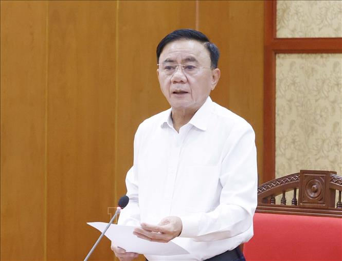 Đồng chí Trần Cẩm Tú, Ủy viên Bộ Chính trị, Thường trực Ban Bí thư, Trưởng Ban Chỉ đạo Trung ương về phát triển văn hóa Việt Nam phát biểu. Ảnh: Thống Nhất – TTXVN