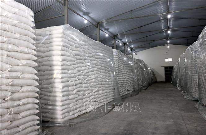 Gạo là một mặt hàng dự trữ Quốc gia tại Điểm kho 7 thuộc Chi cục Dự trữ Nhà nước khu vực III. Ảnh: Phạm Hậu - TTXVN