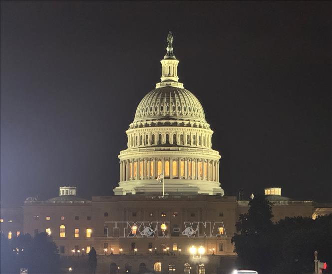 Trụ sở Quốc hội Mỹ (Điện Capitol) tại thủ đô Washington D.C. Ảnh: Đoàn Hùng - P/v TTXVN tại Mỹ