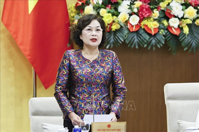 Phó Chủ tịch Quốc hội Nguyễn Thị Hồng phát biểu. Ảnh: Doãn Tấn - TTXVN