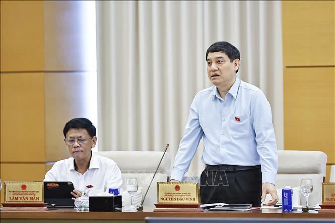Chủ nhiệm Ủy ban Văn hóa và Xã hội của Quốc hội Nguyễn Đắc Vinh phát biểu. Ảnh: Doãn Tấn - TTXVN
