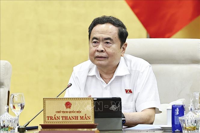 Chủ tịch Quốc hội Trần Thanh Mẫn phát biểu. Ảnh: Doãn Tấn - TTXVN