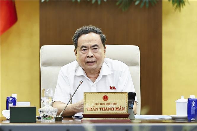 Chủ tịch Quốc hội Trần Thanh Mẫn phát biểu. Ảnh: Doãn Tấn - TTXVN