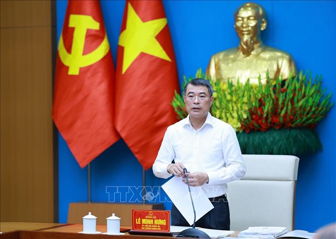Thủ tướng Lê Minh Hưng làm việc với Ban Thường vụ Tỉnh uỷ Phú Thọ về thực hiện nhiệm vụ phát triển kinh tế - xã hội. Ảnh: Dương Giang – TTXVN 
