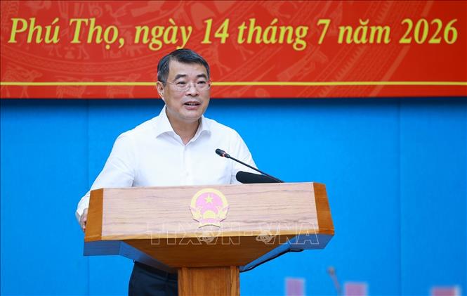 Thủ tướng Lê Minh Hưng kết luận buổi làm việc với Ban Thường vụ Tỉnh uỷ Phú Thọ. Ảnh: Dương Giang – TTXVN 
