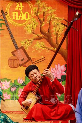 Đàn đáy là nhạc cụ độc đáo do người Việt sáng tạo và là linh hồn không thể thiếu của nghệ thuật ca trù. Ảnh: Khánh Hoà - TTXVN