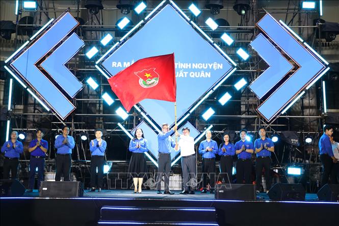 Chương trình ra quân Chiến dịch Thanh niên tình nguyện hè năm 2026 và Ngày hội Thanh niên Đại học Thái Nguyên – “TNU YOUTH FEST 2026” với chủ đề: “Thắp lửa tuổi trẻ – Kết nối địa bàn – Tri ân và cống hiến”. Ảnh: Vũ Hoàng Giang - TTXVN