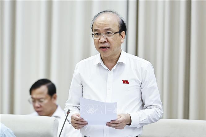 Chủ nhiệm Ủy ban Pháp luật và Tư pháp của Quốc hội Phan Chí Hiếu phát biểu. Ảnh: Doãn Tấn - TTXVN