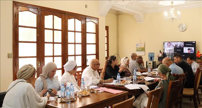 Quang cảnh hội nghị tại đầu cầu Algeria. Ảnh: Mạnh Hùng – PV TTXVN tại Algeria 