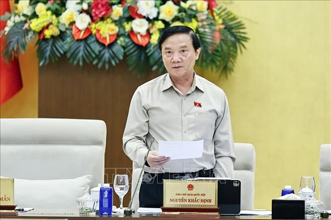 Phó Chủ tịch Quốc hội Nguyễn Khắc Định phát biểu. Ảnh: Doãn Tấn - TTXVN
