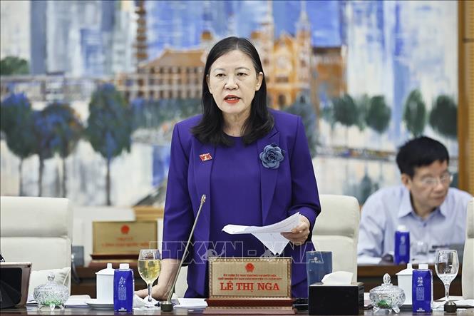 Chủ nhiệm Ủy ban Dân nguyện và Giám sát của Quốc hội Lê Thị Nga phát biểu. Ảnh: Doãn Tấn - TTXVN