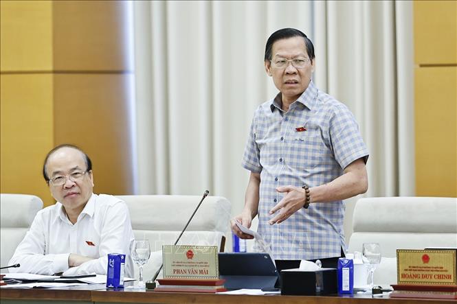 Chủ nhiệm Ủy ban Kinh tế và Tài chính của Quốc hội Phan Văn Mãi phát biểu. Ảnh: Doãn Tấn - TTXVN