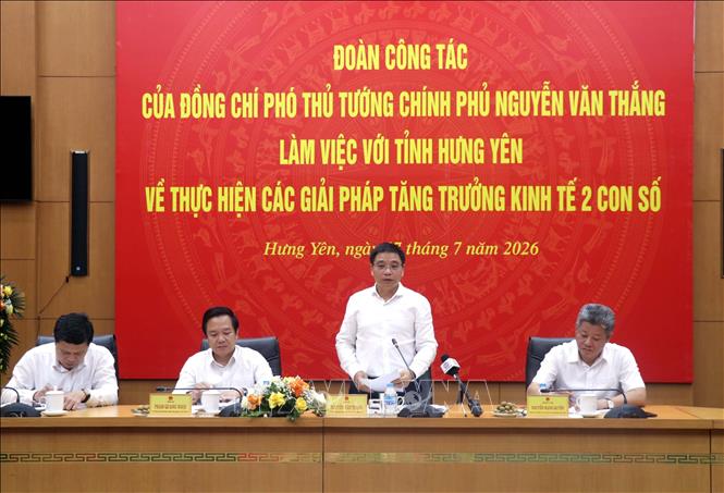 Phó Thủ tướng Nguyễn Văn Thắng phát biểu tại buổi làm việc. Ảnh: Đinh Văn Nhiều-TTXVN