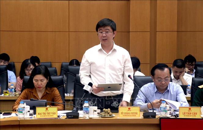 Lãnh đạo Bộ Khoa học và Công nghệ phát biểu tại buổi làm việc. Ảnh: Đinh Văn Nhiều-TTXVN