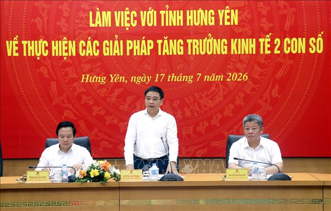 Phó Thủ tướng Chính phủ Nguyễn Văn Thắng phát biểu tại buổi làm việc. Ảnh: Đinh Văn Nhiều-TTXVN