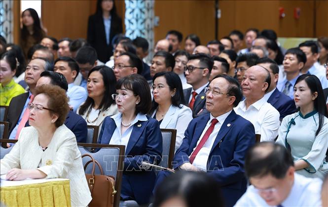  Các đại biểu tham dự Hội nghị Thường trực Chính phủ với cộng đồng doanh nghiệp. Ảnh: Dương Giang – TTXVN 
