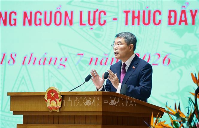 Thủ tướng Lê Minh Hưng kết luận Hội nghị Thường trực Chính phủ với cộng đồng doanh nghiệp. Ảnh: Dương Giang – TTXVN 

