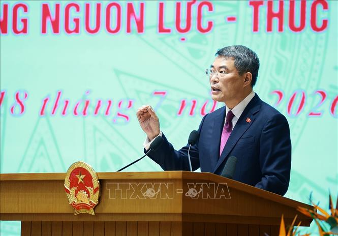 Thủ tướng Lê Minh Hưng kết luận Hội nghị Thường trực Chính phủ với cộng đồng doanh nghiệp. Ảnh: Dương Giang – TTXVN 
