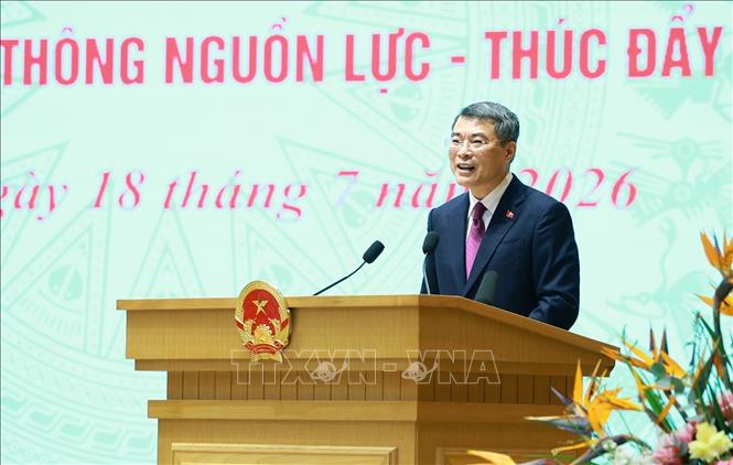 Thủ tướng Lê Minh Hưng kết luận Hội nghị Thường trực Chính phủ với cộng đồng doanh nghiệp. Ảnh: Dương Giang – TTXVN 
