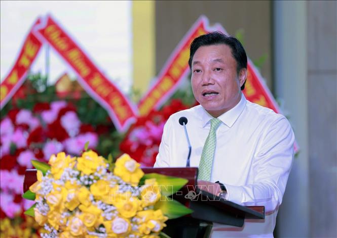 Phó Chủ tịch UBND tỉnh Phú Thọ Nguyễn Huy Ngọc phát biểu tại hội thảo. Ảnh: Tạ Toàn - TTXVN