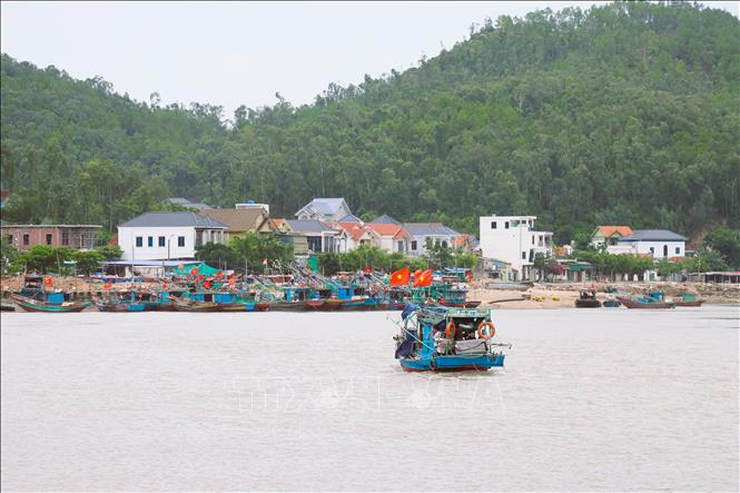 Tàu thuyền của ngư dân làng biển vươn khơi. Ảnh: Xuân Tiến - TTXVN 
