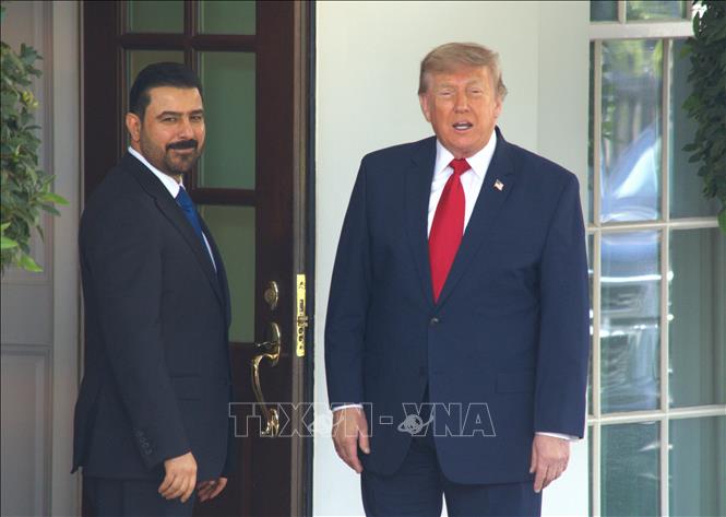 Tổng thống Mỹ Donald Trump và Thủ tướng Iraq Ali al-Zaidi tại cuộc gặp ở Nhà Trắng, Washington, D.C., ngày 14/7/2026. Ảnh: THX/TTXVN phát