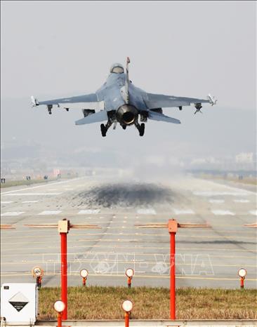 (Tư liệu) Máy bay chiến đấu F-16 của Không lực Mỹ. Ảnh: Yonhap/TTXVN phát