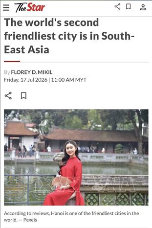 Bài đăng trên trang điện tử tờ The Star của Malaysia. Ảnh: TTXVN phát