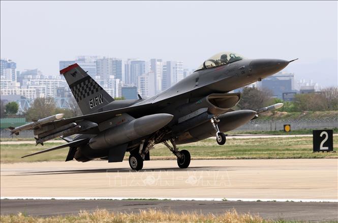 (Tư liệu) Máy bay chiến đấu F-16 của Không lực Mỹ. Ảnh: Yonhap/TTXVN phát