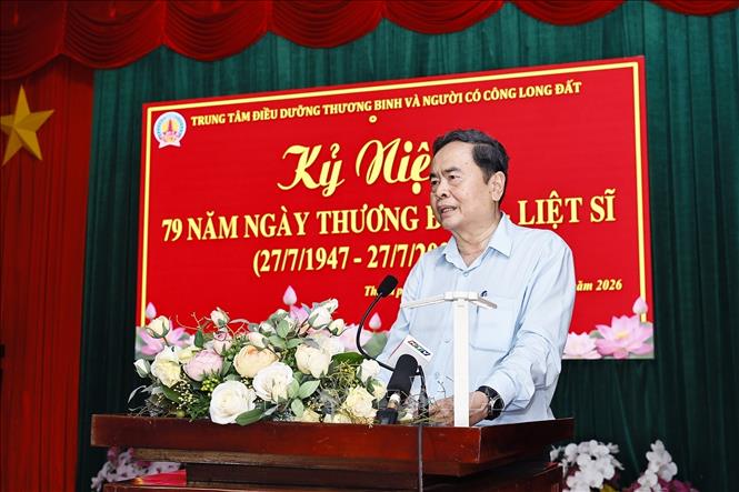 Chủ tịch Quốc hội Trần Thanh Mẫn phát biểu. Ảnh: Doãn Tấn - TTXVN