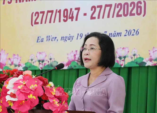 Phó Chủ tịch Quốc hội Nguyễn Thị Thanh phát biểu nhân kỷ niệm 79 năm Ngày Thương binh - Liệt sĩ. Ảnh: Tuấn Anh – TTXVN