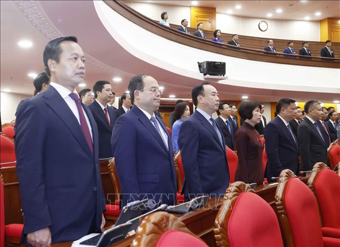 Các đại biểu thực hiện nghi lễ chào cờ. Ảnh: Thống Nhất – TTXVN