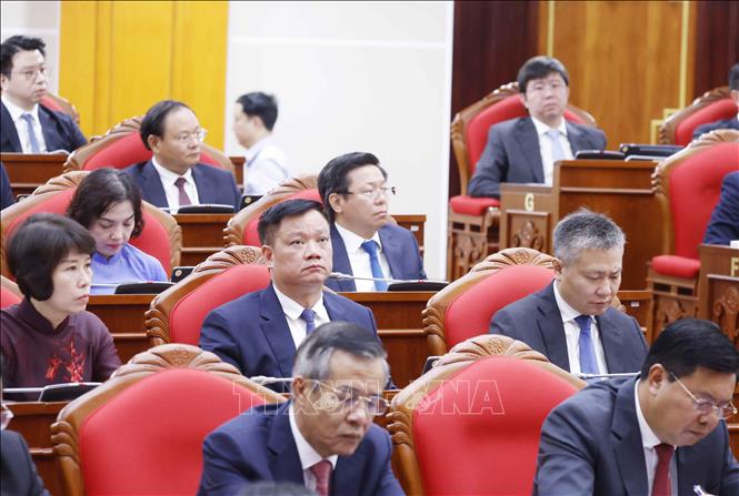 Các đại biểu tham dự Hội nghị lần thứ ba Ban Chấp hành Trung ương Đảng khoá XIV. Ảnh: Thống Nhất – TTXVN