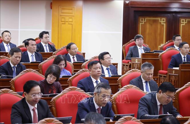 Các đại biểu tham dự Hội nghị lần thứ ba Ban Chấp hành Trung ương Đảng khoá XIV. Ảnh: Thống Nhất – TTXVN