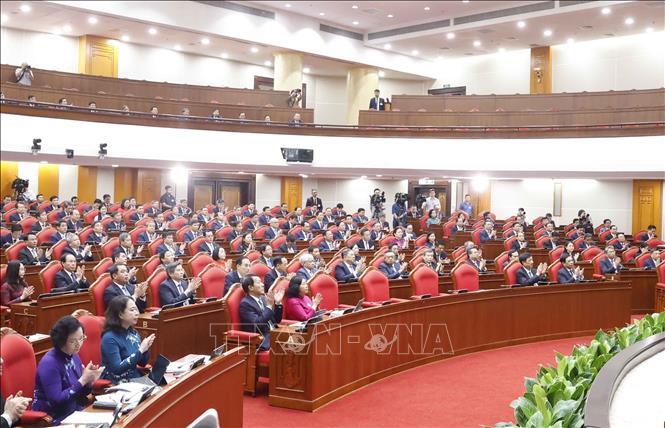 Các đại biểu tham dự Hội nghị lần thứ ba Ban Chấp hành Trung ương Đảng khoá XIV. Ảnh: Thống Nhất – TTXVN
