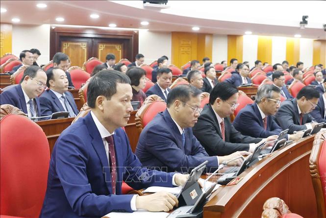 Các đại biểu tham dự Hội nghị lần thứ ba Ban Chấp hành Trung ương Đảng khoá XIV. Ảnh: Thống Nhất – TTXVN