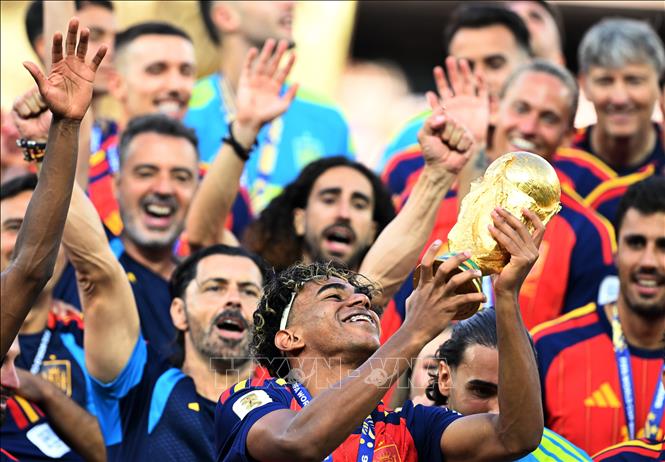 Phút đăng quang vô địch World Cup 2026 của đội tuyển Tây Ban Nha. Ảnh: THX/TTXVN phát