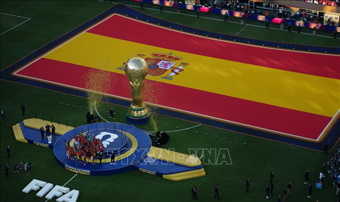 Phút đăng quang vô địch World Cup 2026 của đội tuyển Tây Ban Nha. Ảnh: THX/TTXVN phát