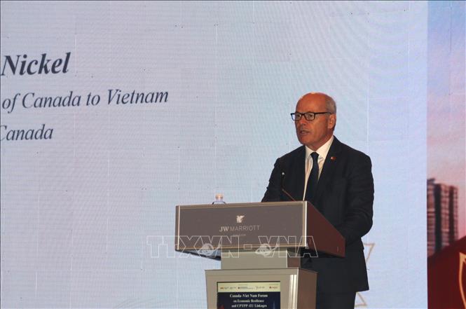 Ông Jim Nickel – Đại sứ Canada tại Việt Nam phát biểu. Ảnh: Mỹ Phương – TTXVN