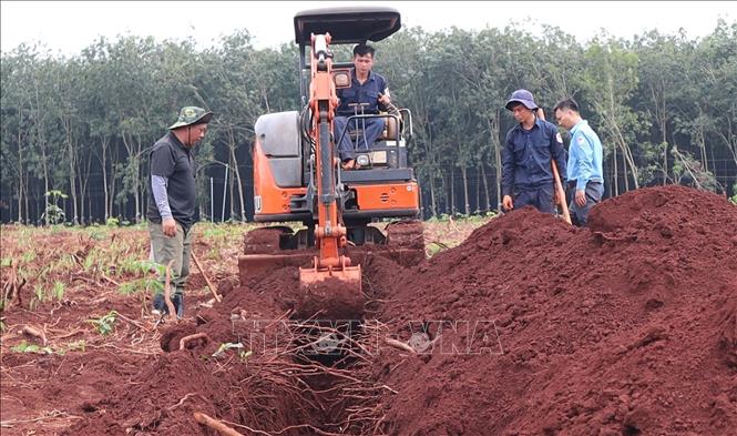 Từ các dấu vết được phát hiện, lực lượng tìm kiếm tiếp tục mở rộng phạm vi tìm kiếm nhằm nâng cao hiệu quả quy tập hài cốt liệt sĩ. Ảnh: Đậu Tất Thành - TTXVN
