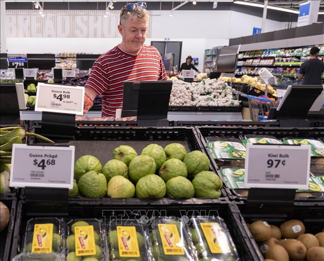Khách hàng lựa chọn mua hàng hoá trong cửa hàng của Walmart ở Toronto, Canada ngày 20/7/2026. Ảnh: THX/TTXVN